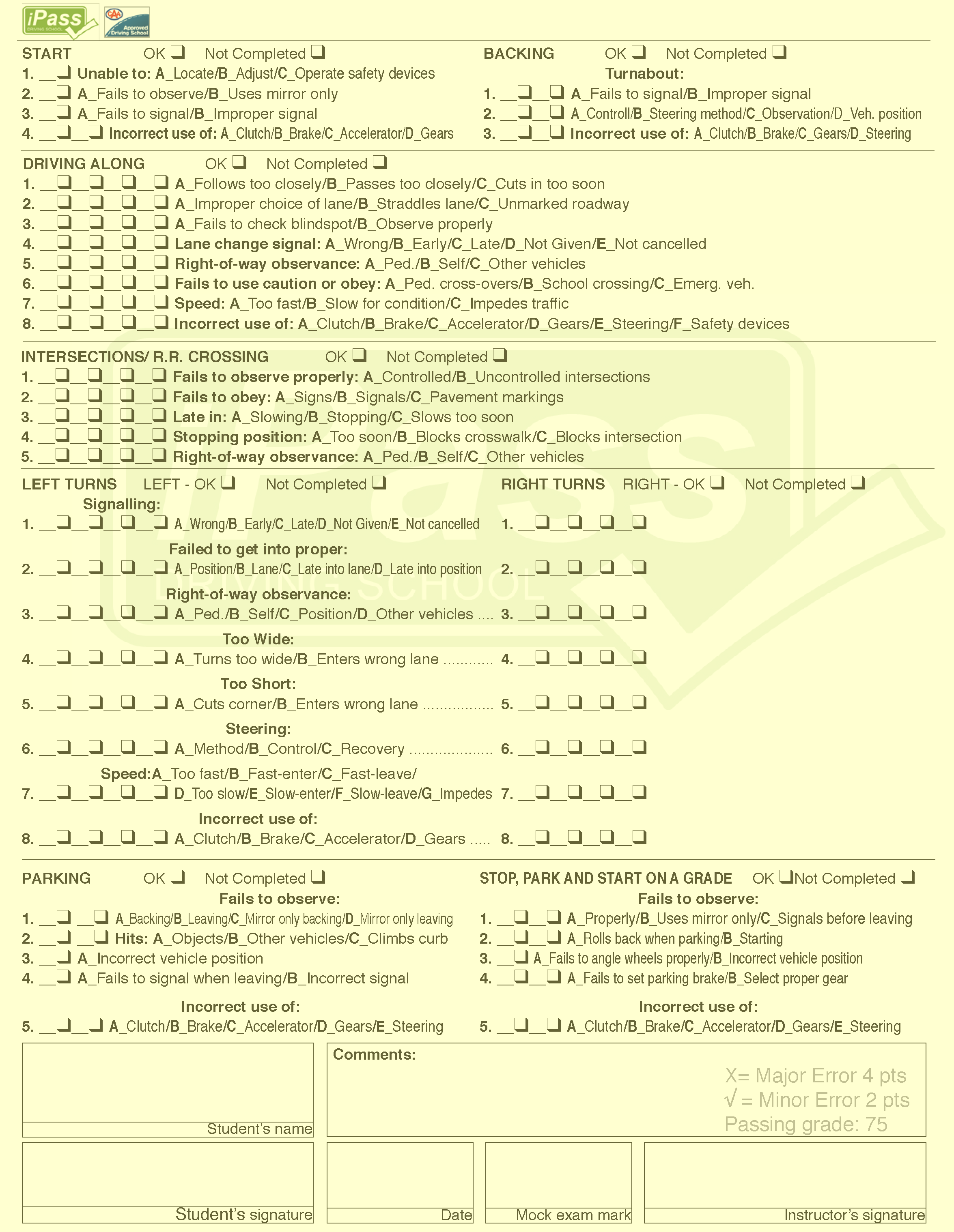 pass g road test ontario